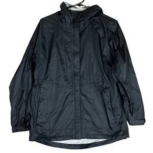 Rugged Exposure Mens Jacket Black Hooded Rain Waterproof Pockets Small